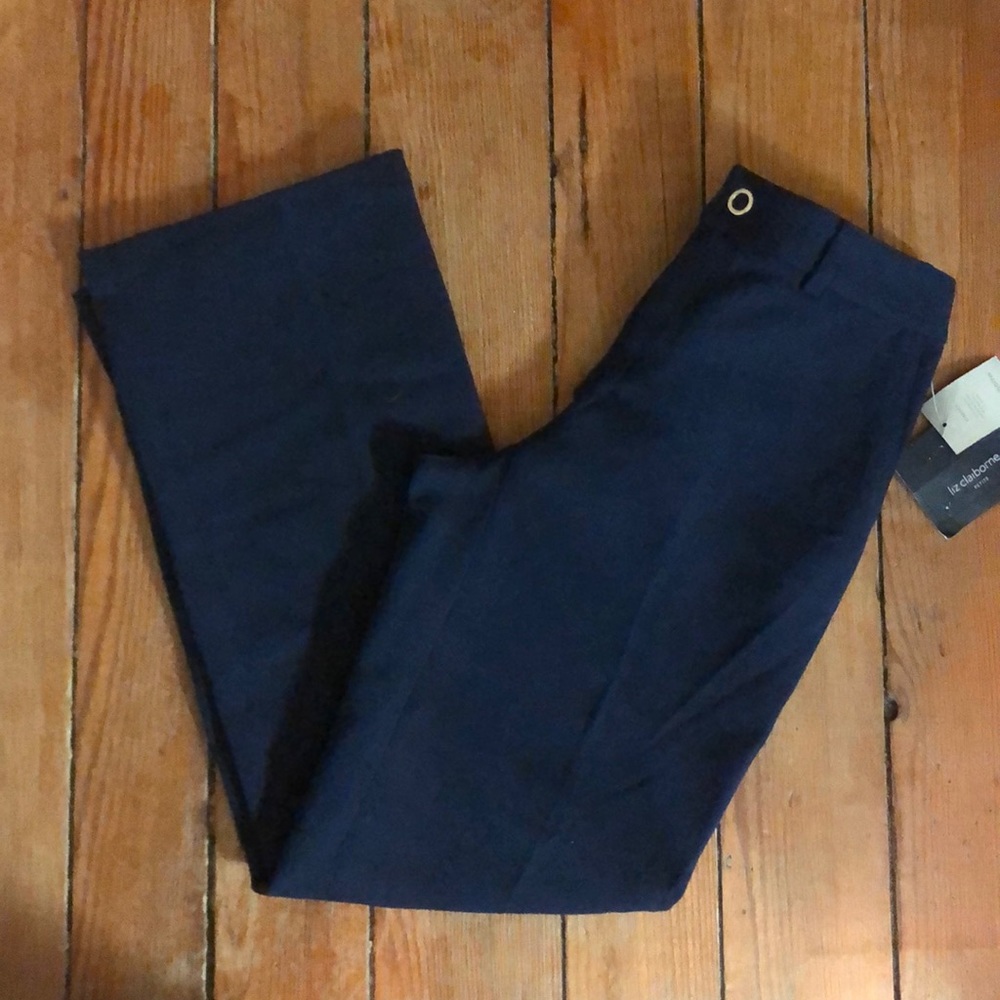 LIZ CLAIBORNE size 4P Blue Khaki Audra Nautical Twist $79 NEW